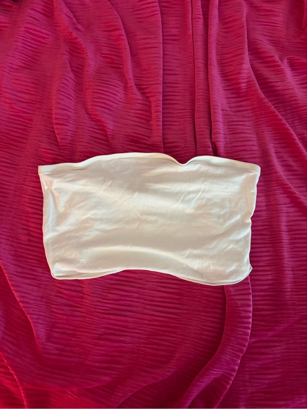 Divided White Strapless Bandeau Tube Top